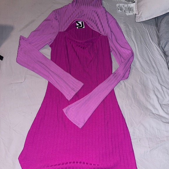 *NWT* Pink Two Tone Mini Dress Shane Justin - Picture 2 of 4